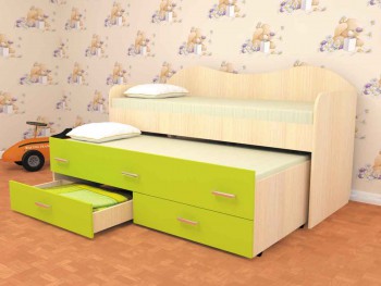 Кровать детская Нимфа двухместная 2.0 Венге/Дуб молочный в Куйбышеве - kujbyshev.mebel54.com | фото