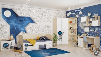 Детская комната Санни (Белый/корпус Клен) в Куйбышеве - kujbyshev.mebel54.com | фото