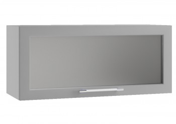 Гарда ПГС 800 шкаф верхний горизонтальный со стеклом (Белый патина/корпус Серый) в Куйбышеве - kujbyshev.mebel54.com | фото