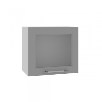Гарда ВПГС 500 шкаф верхний горизонтальный со стеклом высокий (Белый патина/корпус Серый) в Куйбышеве - kujbyshev.mebel54.com | фото