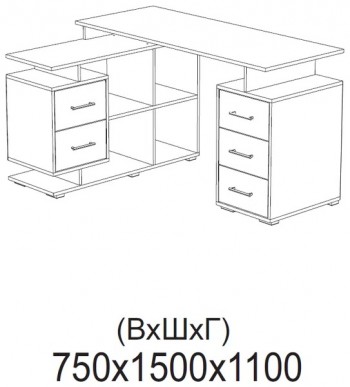 Компьютерный стол угловой СКМУ-3 белый в Куйбышеве - kujbyshev.mebel54.com | фото