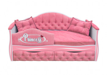 Кровать 160 серии Иллюзия 2 ящика 36 Розовый (мягкий бортик/подушки) в Куйбышеве - kujbyshev.mebel54.com | фото