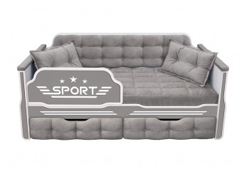 Кровать 160 серии Спорт 2 ящика 45 Серый (подушки) в Куйбышеве - kujbyshev.mebel54.com | фото
