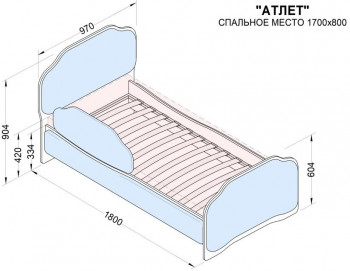 Кровать 170 Атлет 29 Синий (мягкий бортик) в Куйбышеве - kujbyshev.mebel54.com | фото