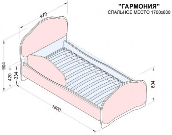 Кровать 170 Гармония 08 Шоколад (мягкий бортик) в Куйбышеве - kujbyshev.mebel54.com | фото