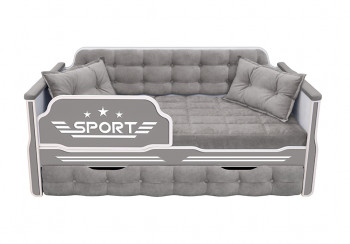 Кровать 170 серии Спорт 1 ящик 45 Серый (подушки) в Куйбышеве - kujbyshev.mebel54.com | фото