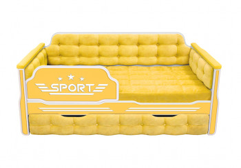 Кровать 170 серии Спорт 1 ящик 74 Жёлтый (мягкие боковые накладки) в Куйбышеве - kujbyshev.mebel54.com | фото