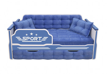 Кровать 170 серии Спорт 1 ящик 85 Синий (подушки) в Куйбышеве - kujbyshev.mebel54.com | фото