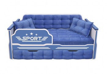 Кровать 170 серии Спорт 2 ящика 85 Синий (подушки) в Куйбышеве - kujbyshev.mebel54.com | фото