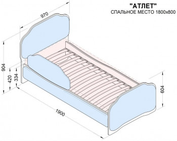 Кровать 180 Атлет 96 Серый (мягкий бортик) в Куйбышеве - kujbyshev.mebel54.com | фото
