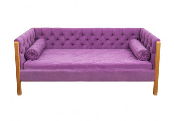 Кровать 180 серии Леди  32 Фиолетовый (подушка валик) в Куйбышеве - kujbyshev.mebel54.com | фото
