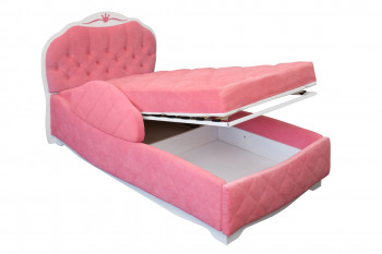 Кровать 190 Гармония Lux 36 Розовый (мягкий бортик) в Куйбышеве - kujbyshev.mebel54.com | фото