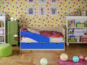 Кровать Бабочки 1,6м (Синий матовый) в Куйбышеве - kujbyshev.mebel54.com | фото
