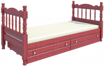 Кровать одинарная Аленка из массива сосны 800*1890 Орех в Куйбышеве - kujbyshev.mebel54.com | фото