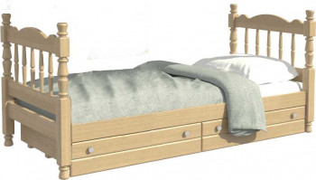 Кровать одинарная Аленка из массива сосны 800*1890 Сосна в Куйбышеве - kujbyshev.mebel54.com | фото