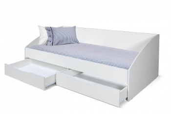 Кровать одинарная "Фея - 3" (симметричная) New/(белый / белый / ДВПО: белый) в Куйбышеве - kujbyshev.mebel54.com | фото