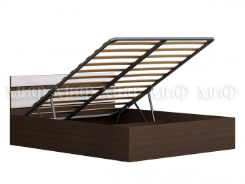 Кровать с подъемным механизмом Нэнси 1,4м (Венге/белый глянец) в Куйбышеве - kujbyshev.mebel54.com | фото