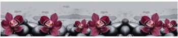 Кухонный фартук КМ 14 Орхидея Цветы Камни в Куйбышеве - kujbyshev.mebel54.com | фото