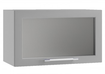 Лофт ПГС 600 шкаф верхний горизонтальный со стеклом (Дуб бурый/корпус Серый) в Куйбышеве - kujbyshev.mebel54.com | фото
