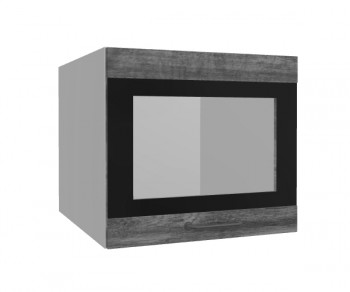 Лофт ВПГСФ 500 шкаф верхний горизонтальный со стеклом высокий с фотопечатью (Дуб бурый/корпус Серый) в Куйбышеве - kujbyshev.mebel54.com | фото