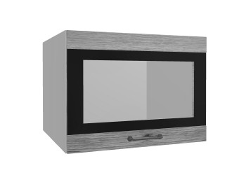 Лофт ВПГСФ 600 шкаф верхний горизонтальный со стеклом высокий с фотопечатью (Дуб майский/корпус Серый) в Куйбышеве - kujbyshev.mebel54.com | фото