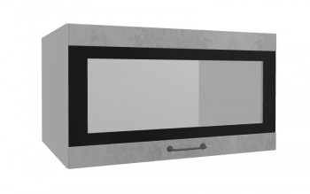 Лофт ВПГСФ 800 шкаф верхний горизонтальный со стеклом высокий с фотопечатью (Бетон светлый/корпус Серый) в Куйбышеве - kujbyshev.mebel54.com | фото
