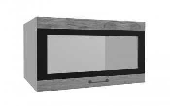 Лофт ВПГСФ 800 шкаф верхний горизонтальный со стеклом высокий с фотопечатью (Дуб цикорий/корпус Серый) в Куйбышеве - kujbyshev.mebel54.com | фото