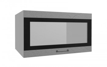 Лофт ВПГСФ 800 шкаф верхний горизонтальный со стеклом высокий с фотопечатью (Штукатурка серая/корпус Серый) в Куйбышеве - kujbyshev.mebel54.com | фото