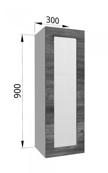 Лофт ВПС 300 шкаф верхний со стеклом высокий (Дуб бурый/корпус Серый) в Куйбышеве - kujbyshev.mebel54.com | фото