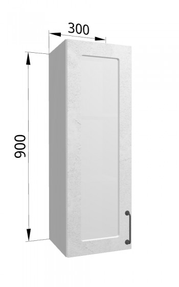 Лофт ВПС 300 шкаф верхний со стеклом высокий (Штукатурка белая/корпус Серый) в Куйбышеве - kujbyshev.mebel54.com | фото