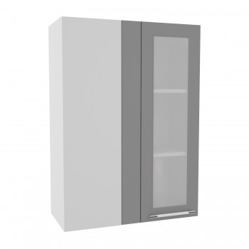 Лофт ВПУС 650 шкаф верхний угловой со стеклом высокий (Бетон темный/корпус Серый) в Куйбышеве - kujbyshev.mebel54.com | фото