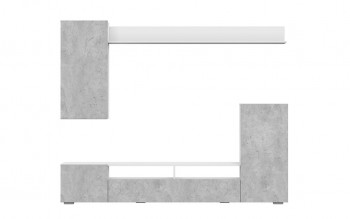Мебель для гостиной МГС 4 (Белый/Цемент светлый) в Куйбышеве - kujbyshev.mebel54.com | фото