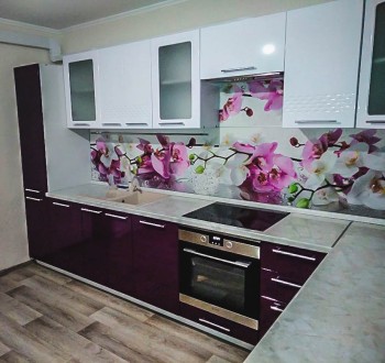 Модульная кухня Капля 2,9 м (Кофе с молоком глянец/Серый) в Куйбышеве - kujbyshev.mebel54.com | фото