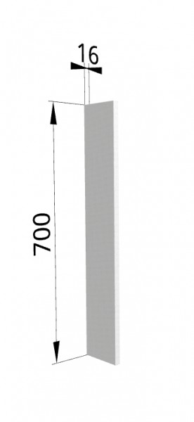 Панель торцевая (для шкафа верхнего торцевого высотой 700 мм) ПТ 400 Мелисса (Белый скин) в Куйбышеве - kujbyshev.mebel54.com | фото