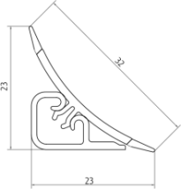 Плинтус LB-23, L=3000мм, травертин феллини в Куйбышеве - kujbyshev.mebel54.com | фото