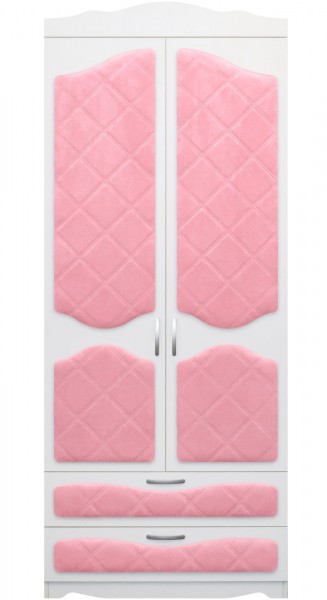 Шкаф 2-х створчатый с ящиками серии Иллюзия 36 Светло-розовый в Куйбышеве - kujbyshev.mebel54.com | фото