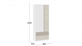 Шкаф для одежды комбинированный «Сканди» Дуб Гарден/Белый/Глиняный серый в Куйбышеве - kujbyshev.mebel54.com | фото
