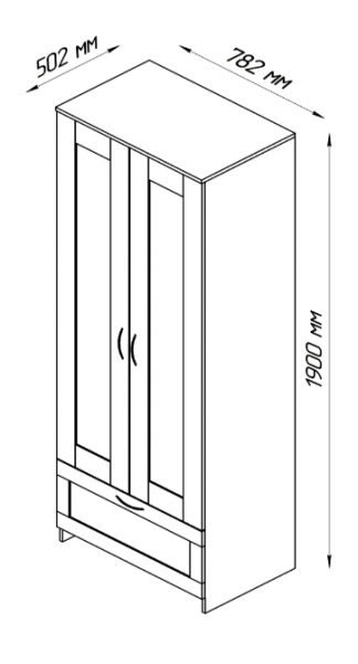 Шкаф двухдверный Сириус с 1 ящиком белый в Куйбышеве - kujbyshev.mebel54.com | фото