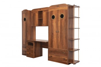 Шкаф комбинированный для одежды с иллюминатором «Навигатор» (Дуб Каньон) в Куйбышеве - kujbyshev.mebel54.com | фото