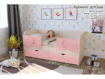 Соня Кровать детская 2 ящика 1.6 Розовый глянец в Куйбышеве - kujbyshev.mebel54.com | фото