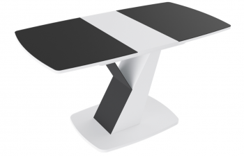Стол обеденный «Гарда» Тип 1 (Белый/Стекло матовое черный графит) в Куйбышеве - kujbyshev.mebel54.com | фото