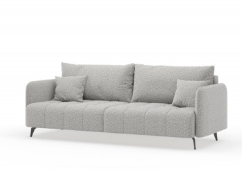 Валериан диван трёхместный прямой Светло-серый, ткань RICO FLEX 108 в Куйбышеве - kujbyshev.mebel54.com | фото